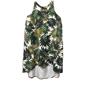 Ashley Stewart Women 22Plus Linen Dress Palms Boho Summer LagenlookCoastal Beach